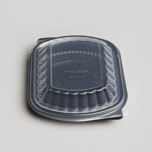 Barquette rectangulaire à base noire + Couvercle [BBMW1BHP]