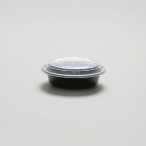 Barquette ronde noire - 16oz + Couvercle [BBRO16300B]