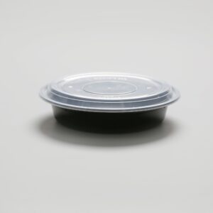 Barquette ronde noire - 48oz + Couvercle [BBRO48300B]