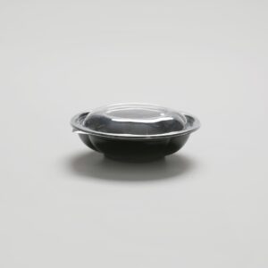 Saladier rond à base noire - 18oz + Couvercle [BBSB18B]