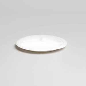 Assiette ronde biodégradable - 3 compartiments [BDR103*500]