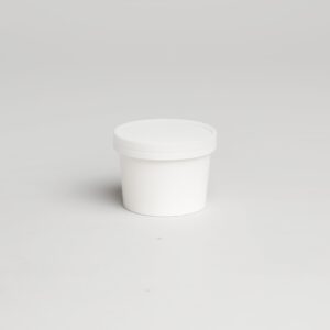 Pot en carton blanc avec couvercle - 12oz  [PNB12]
