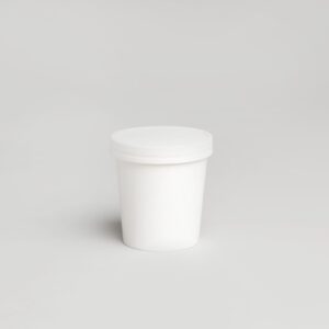 Pot en carton blanc avec couvercle - 16oz  [PNB16]