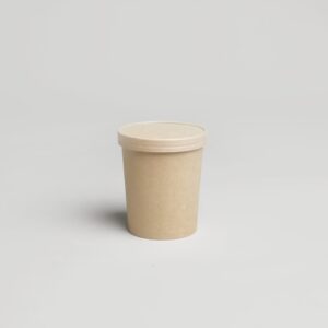 POT EN KRAFT AVEC COUVERCLE - 26oz  [PNB26K]
