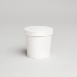 Pot en carton blanc avec couvercle - 32 oz  [PNB32]