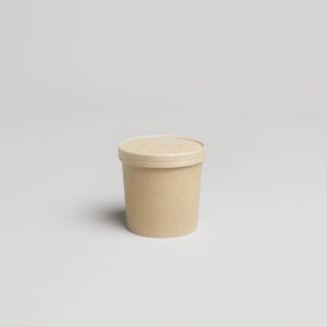 POT EN KRAFT AVEC COUVERCLE - 32oz [PNB32K]