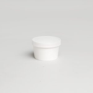 Pot en carton blanc avec couvercle - 8oz [PNB8]