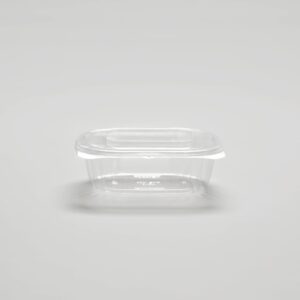 Saladier oval transparent avec couvercle charnière - 750ml   [PTS750PET]