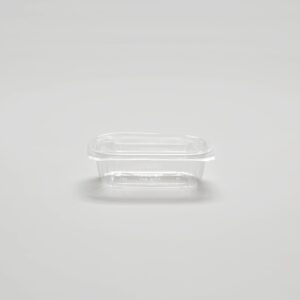 Saladier oval transparent avec couvercle charnière - 500 ml   [PTS500PET]