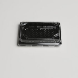 Barquette sushi à base noire + Couvercle  [SC02BHP]