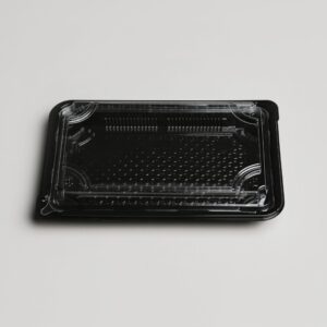 Barquette sushi à base noire + Couvercle [SC07BHP]